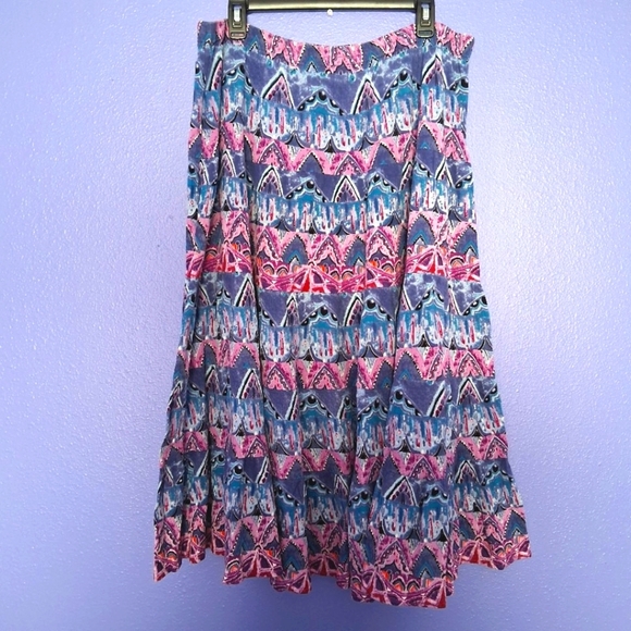 Vintage Oso Casuals Maxi Skirt Boho Full Cotton Purple Pink Fairy Gypsy Flare XL - Picture 3 of 12